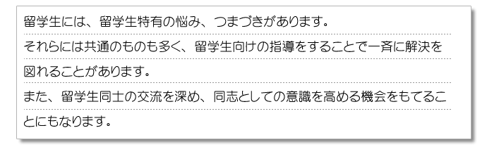 留学生を別指導するメリット　詳細